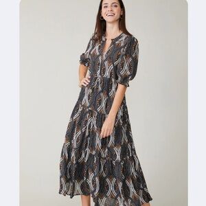 Spartina 449 Lynette Midi Dress
Harbor River Batik Black Block Print Size XL